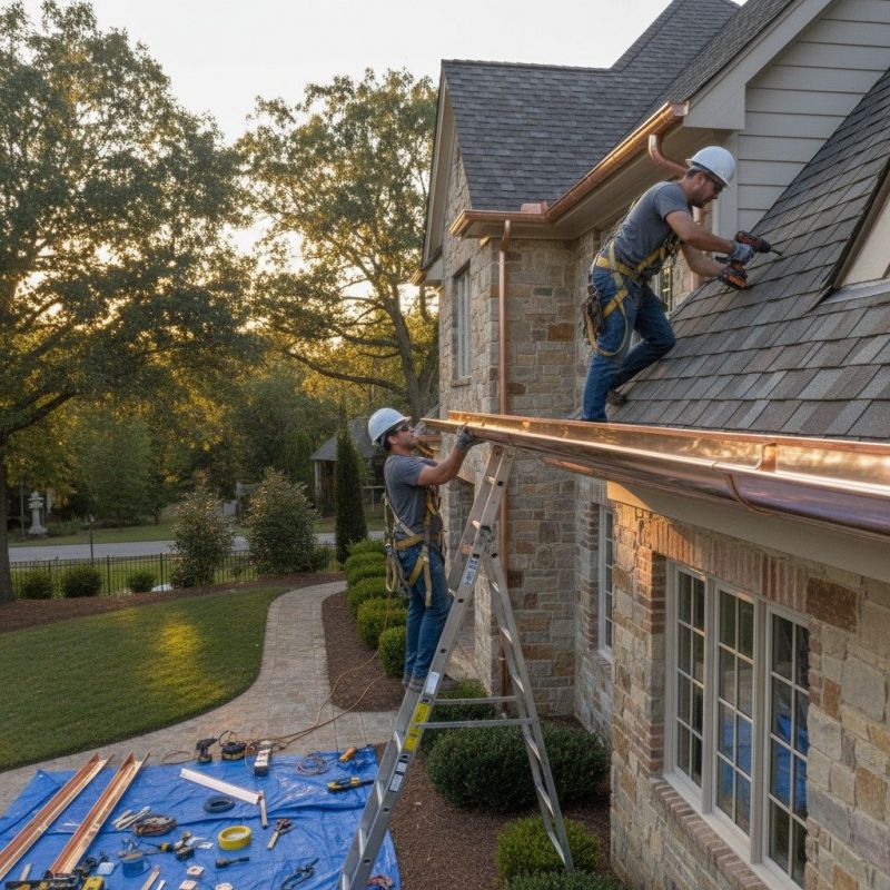 Copper Downspout Installation in Mcdonough, GA