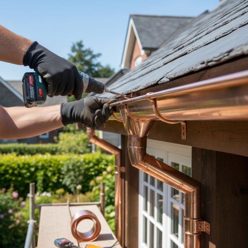 Copper Downspout Installation in San Francisco, CA