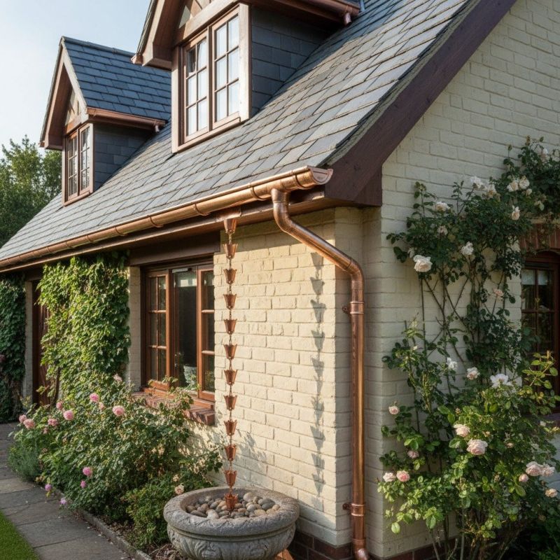 Copper Downspout Installation in San Francisco, CA