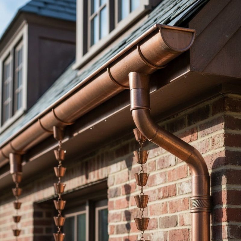 Copper Downspout Installation in San Francisco, CA