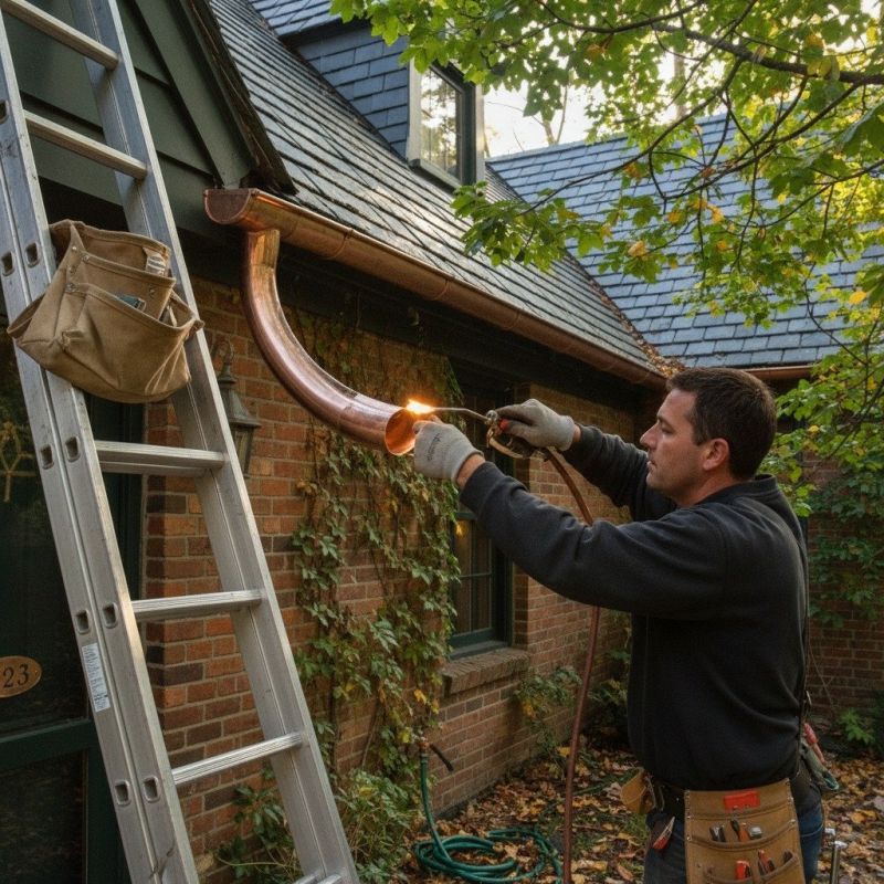 Copper Downspout Replacement in Mcdonough, GA